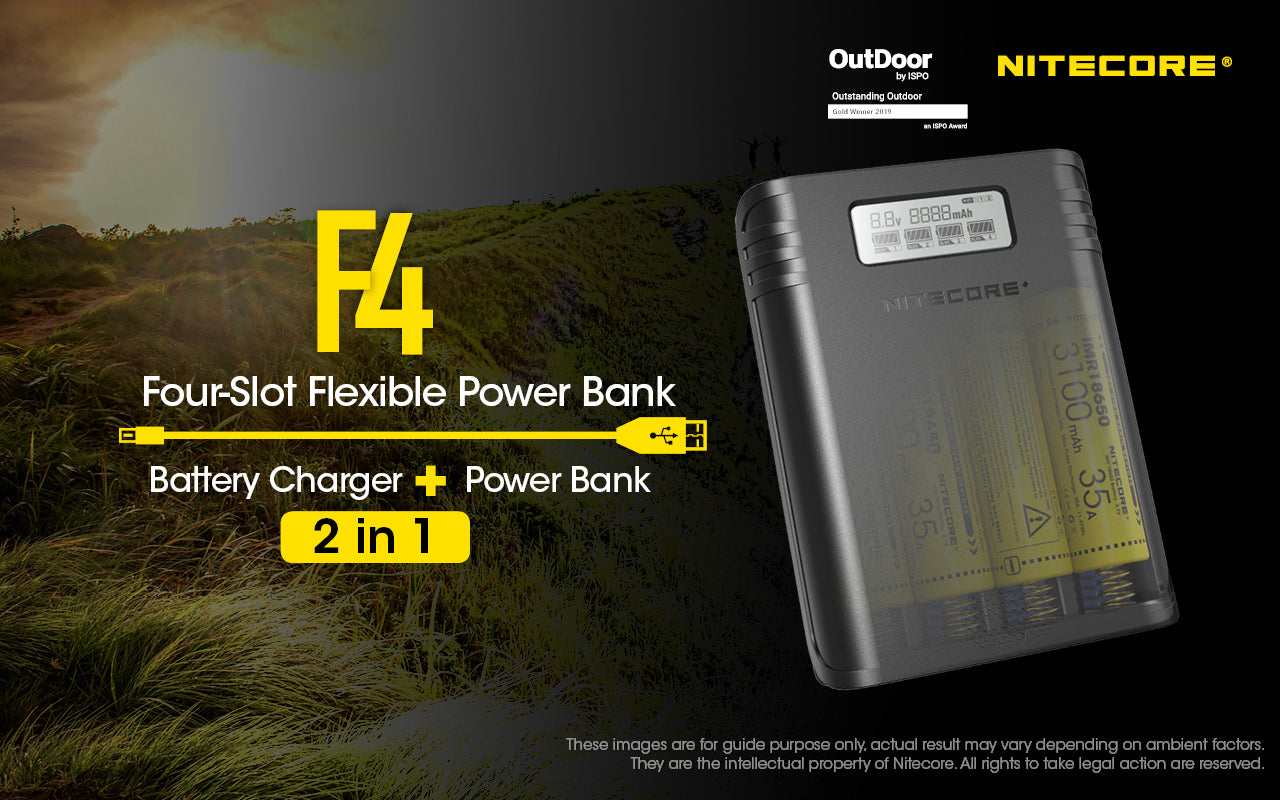 NITECORE F4 BATTERY CHARGER & POWER BANK