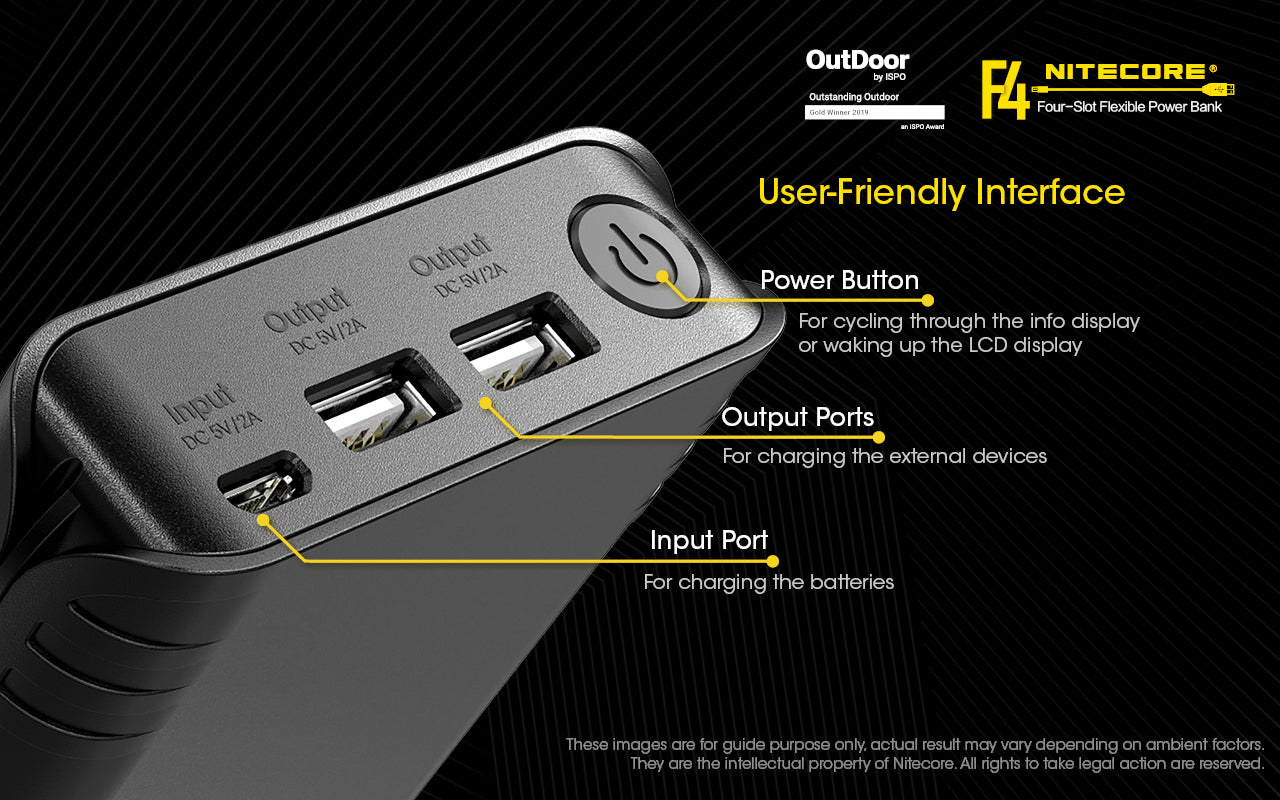 NITECORE F4 BATTERY CHARGER & POWER BANK