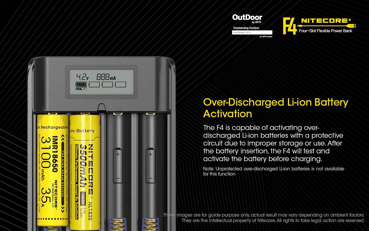 NITECORE F4 BATTERY CHARGER & POWER BANK
