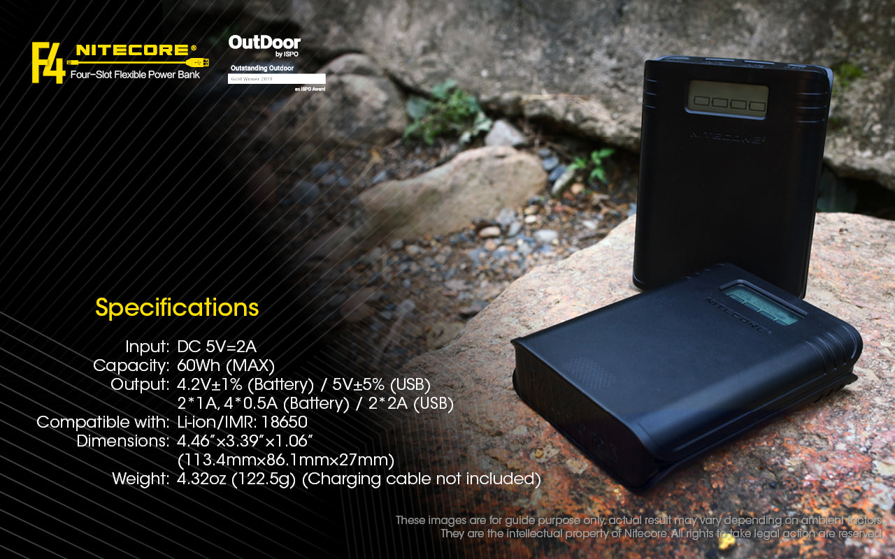 NITECORE F4 BATTERY CHARGER & POWER BANK