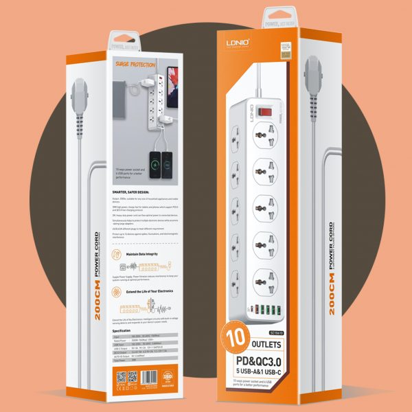 LDNIO 10 PORT+ 1 PD+ 1 QC+ 4USB SC10610