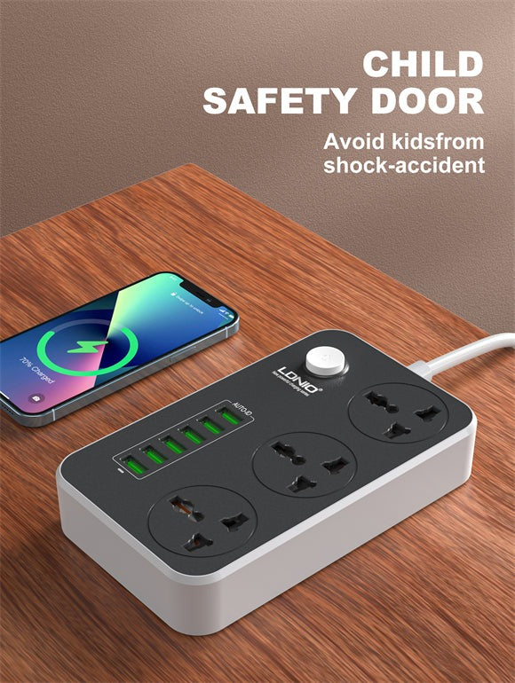 LDNIO 6USB+3 POWER SOCKET SC3604