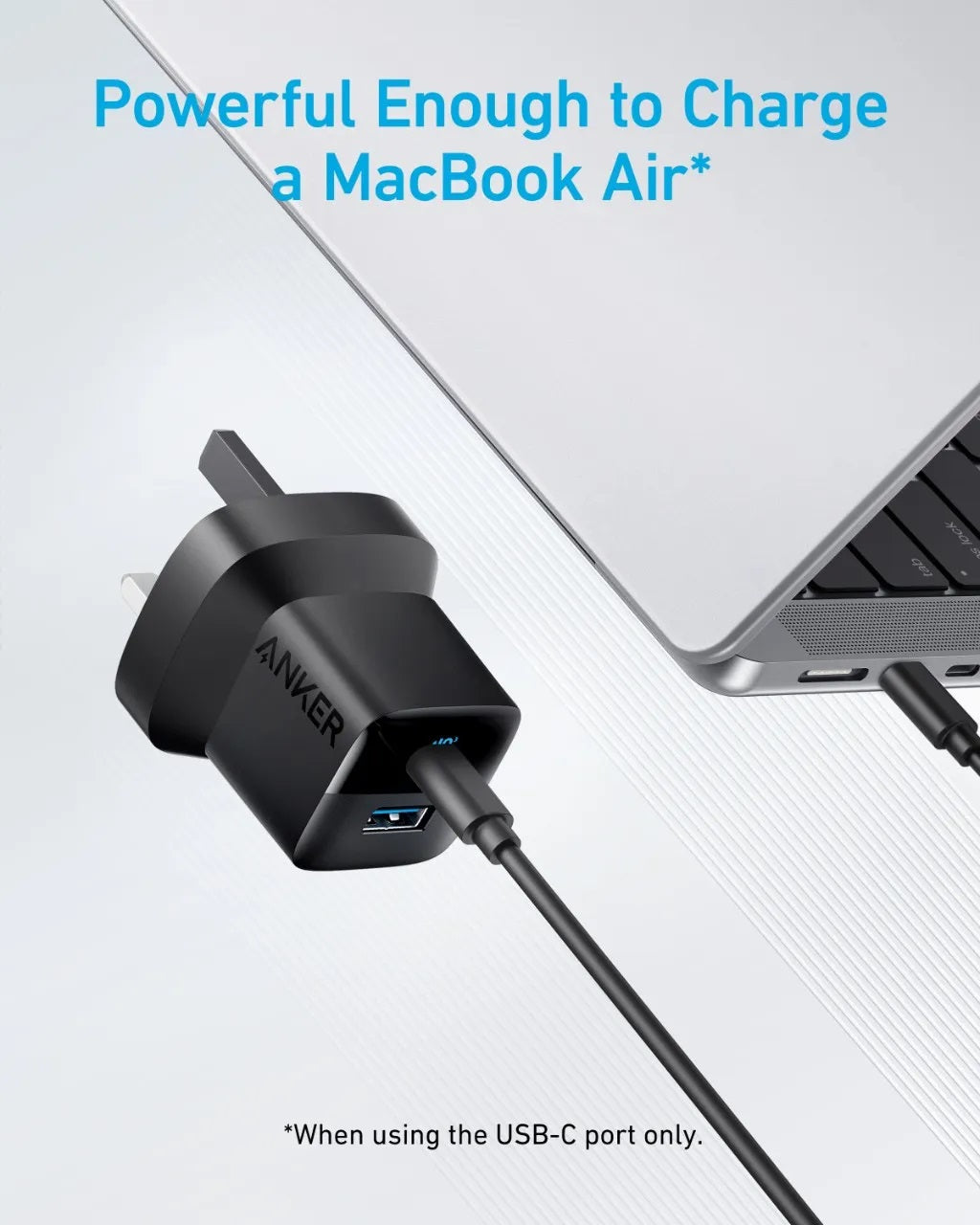 ANKER 323 CHARGER WITH CABLE (33W. 3FT)