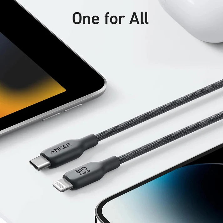 ANKER 542 USB-C TO LIGHTNING CABLE (BIO-NYLON) (1.8m/6FT) - BLACK