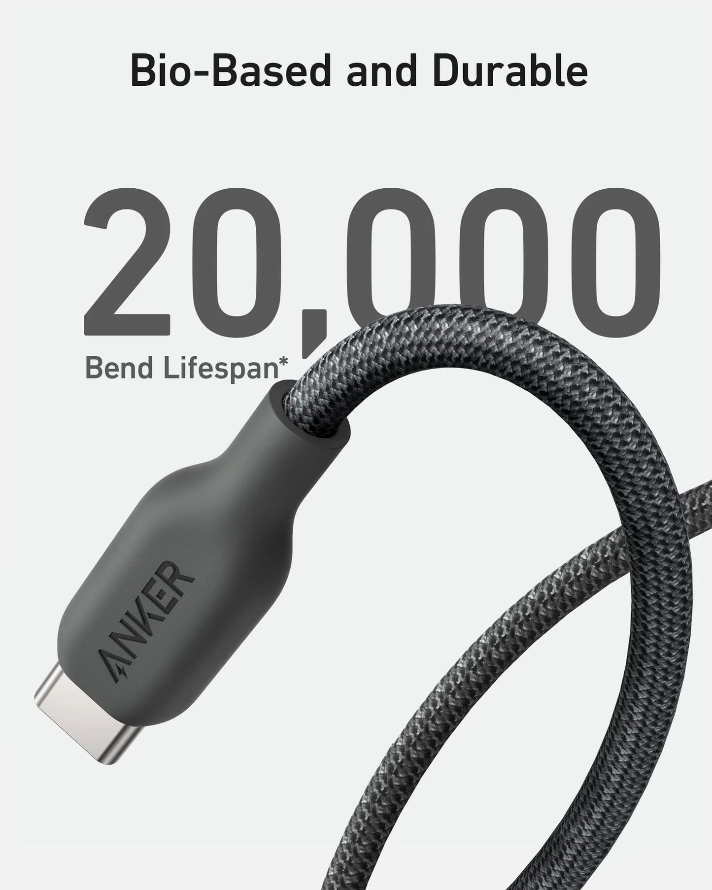 ANKER 542 USB-C TO LIGHTNING CABLE (BIO-NYLON) (1.8m/6FT) - BLACK