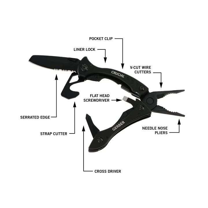 GERBER CRUCIAL MULTI-TOOL W/STRAP CUTTER