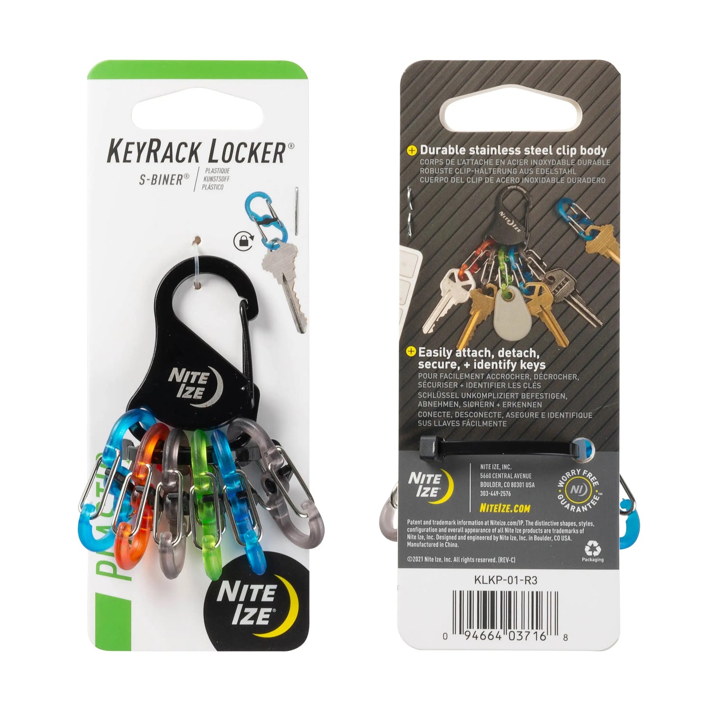 NITEIZE KEYRACK LOCKER - S-BINER (PLASTIC)