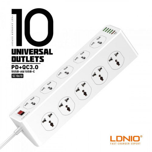 LDNIO 10 PORT+ 1 PD+ 1 QC+ 4USB SC10610
