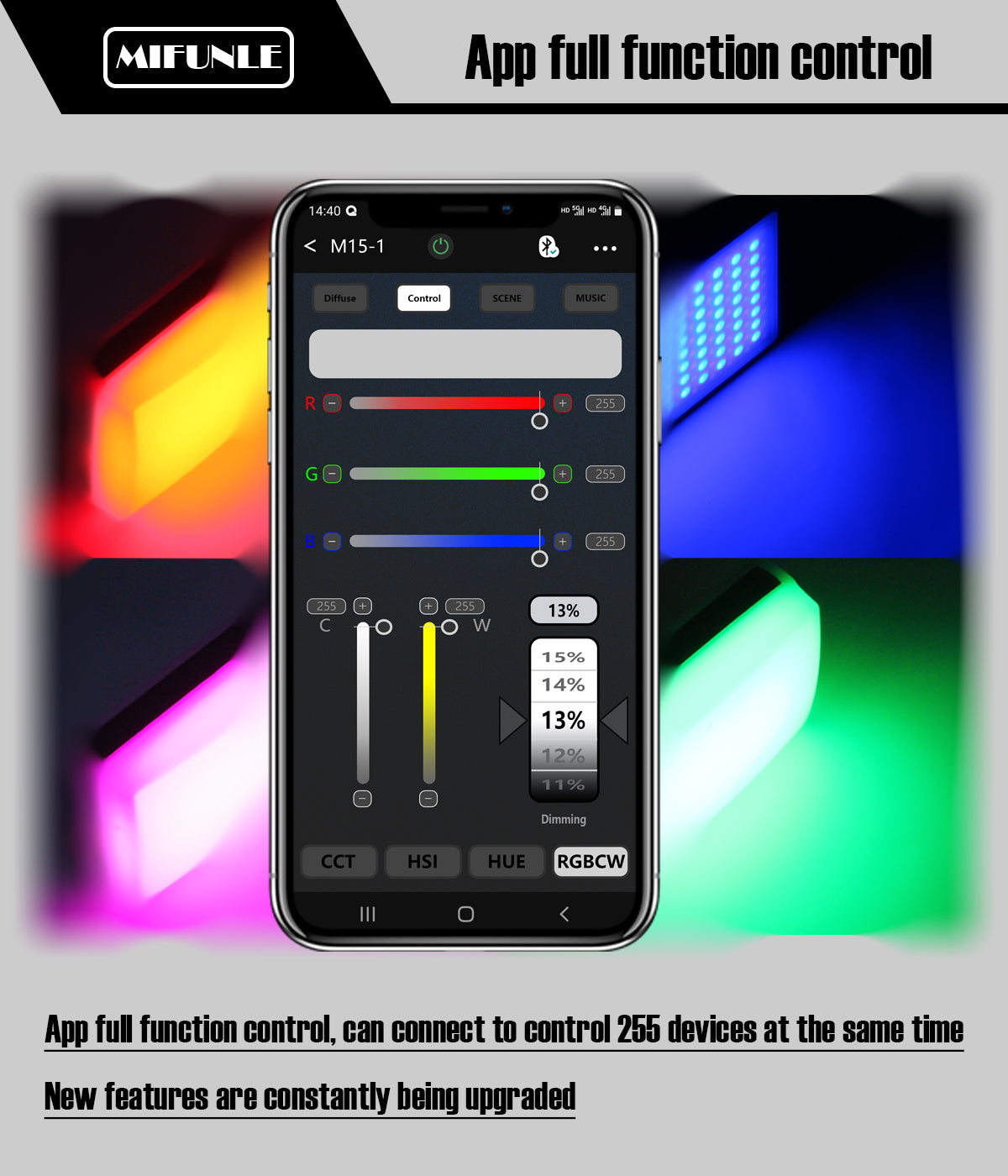 MIFUNLE FULL COLOR LED LIGHT M15