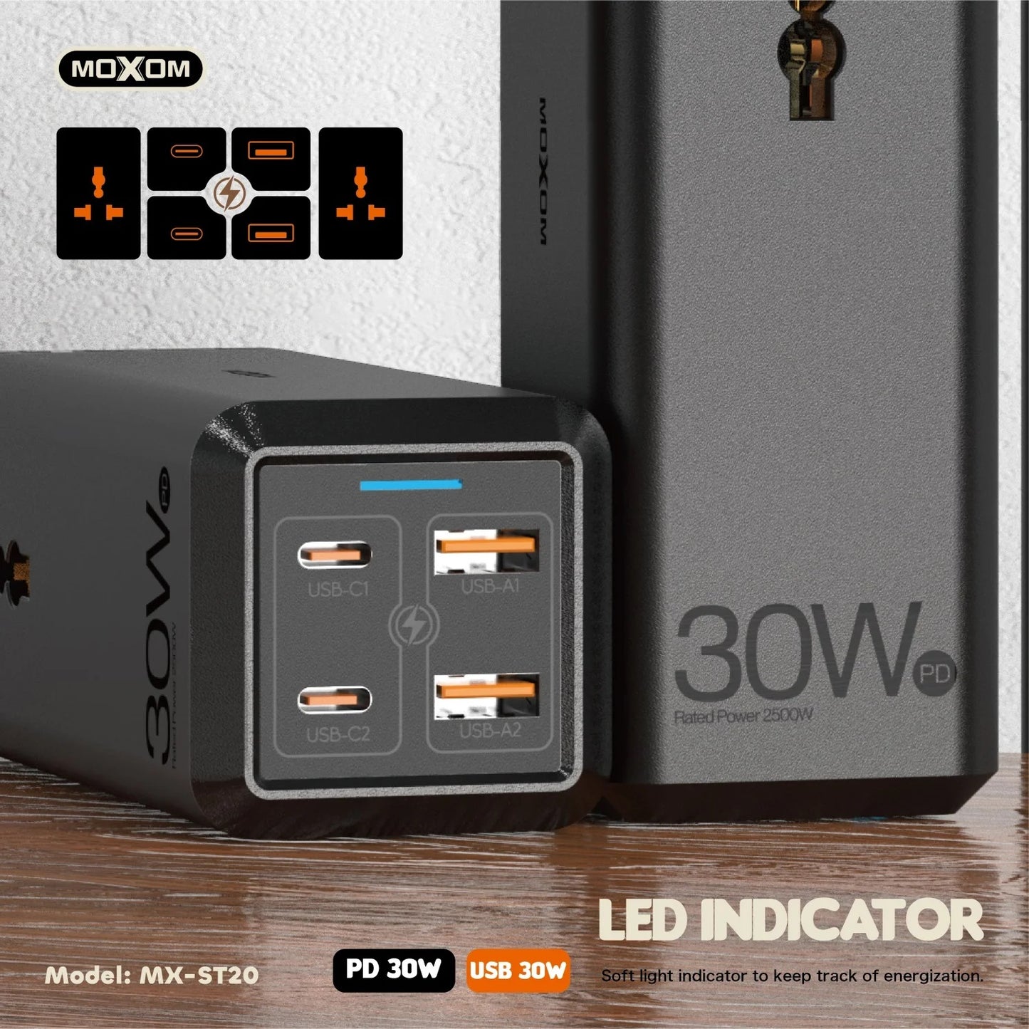 MOXOM 2M UNIVERSAL SOCKET MX-ST19