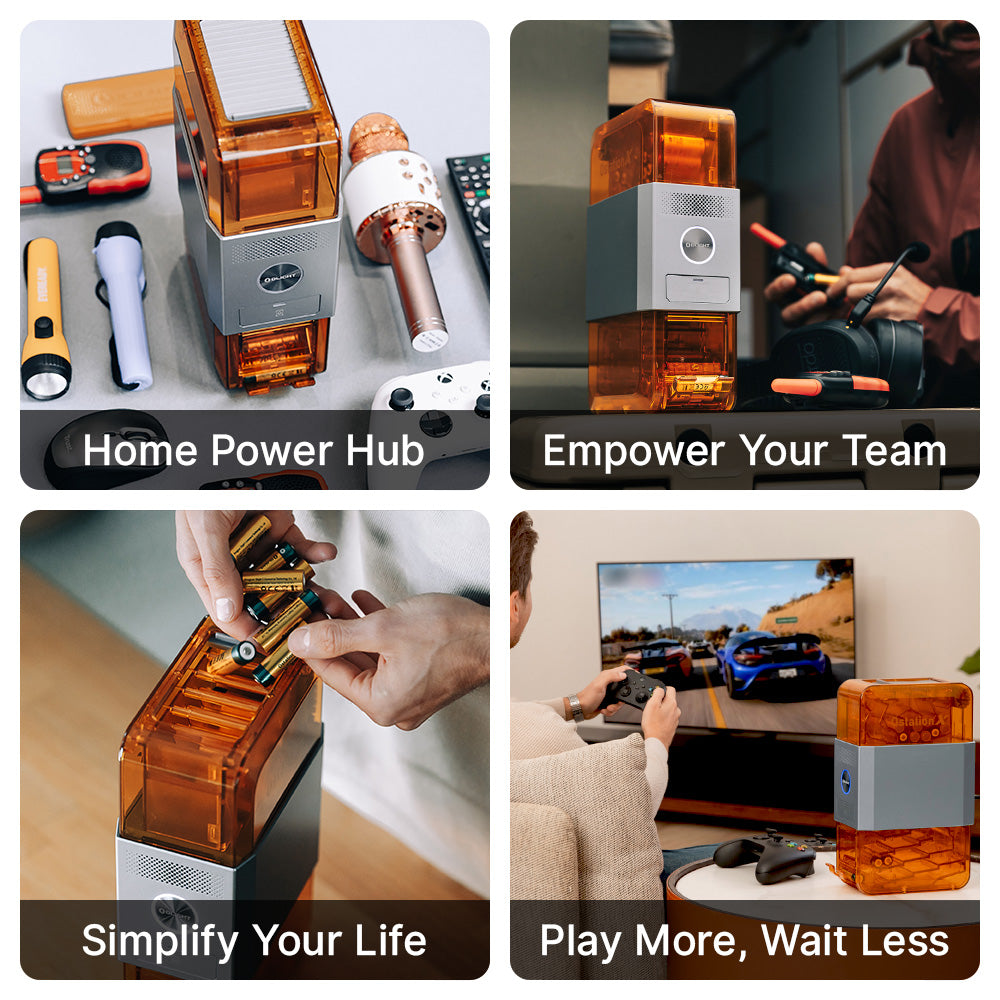 OSTATION X 3-IN-1 AUTOMATIC RECHARGEABLE AA BATTERY CHARGER