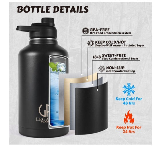 LEGACY SPORT INSULATED FLASK - 2L WITH BAG