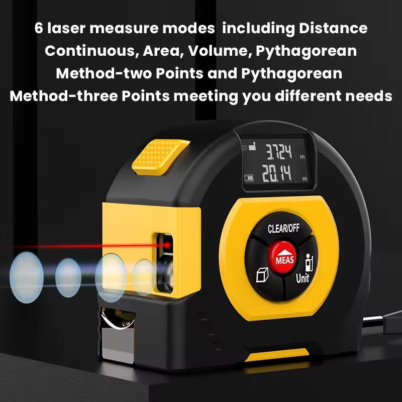 جهاز قياس المسافة بالليزر (2 في 1) قابل لإعادة الشحن