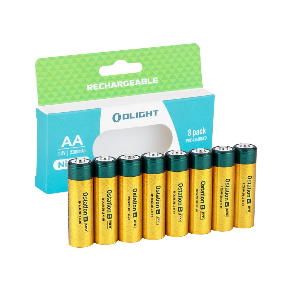 OLIGHT OSTATION B PRO، AA تحتوي 8 قطع في العلبة، 2100 مللي أمبير في الساعة