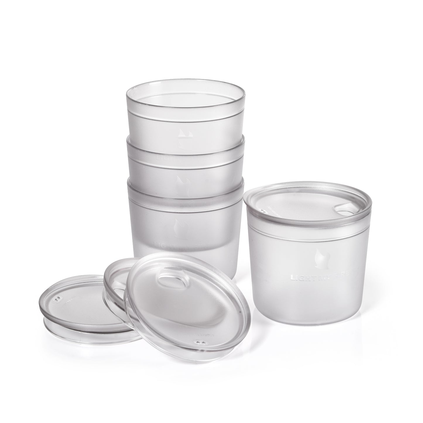 LMF Tumbler with snap lid short 4-pack transparent