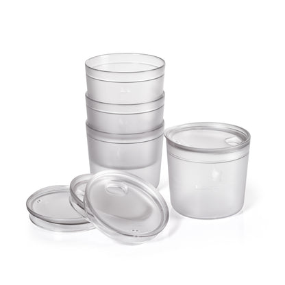 LMF Tumbler with snap lid short 4-pack transparent