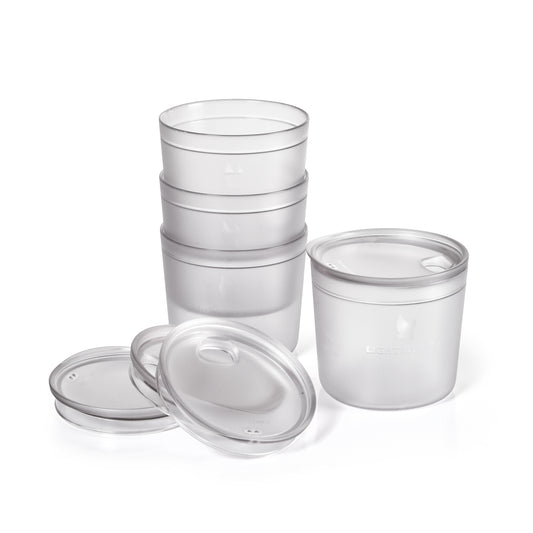 LMF Tumbler with snap lid short 4-pack transparent