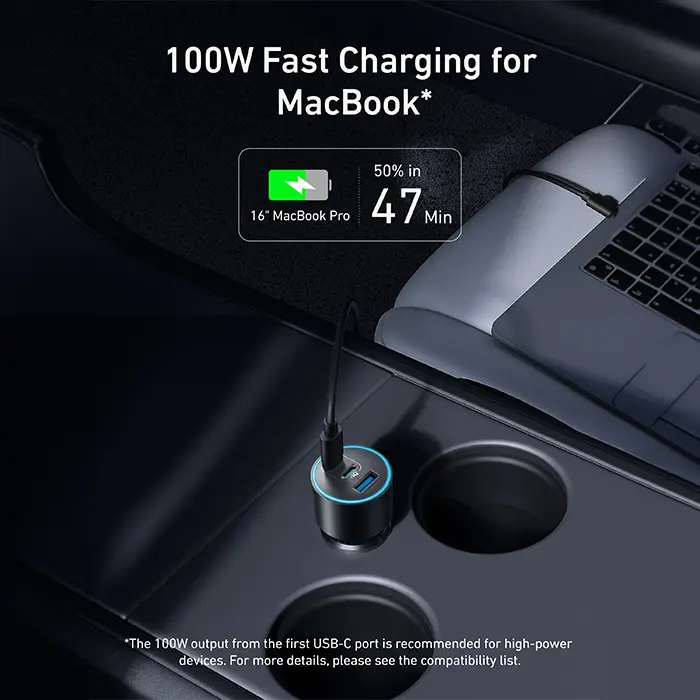 ANKER CAR CHARGER (167.5W, 3 PORTS) WUTH CABLE BUNDLE GRAY