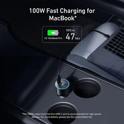ANKER CAR CHARGER (167.5W, 3 PORTS) WUTH CABLE BUNDLE GRAY
