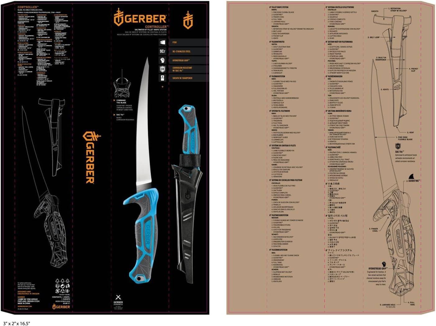 GERBER - CONTROLLER SALTWATER 8" FILLET KNIFE SYSTEM