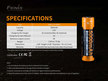 FENIX 21700 Battery ARB-L21-5000U