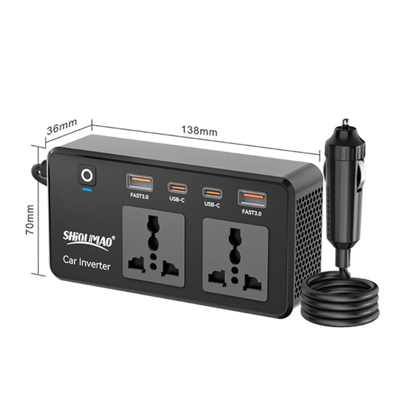 220V CAR INVERTER 200W PD TYPE-C USB