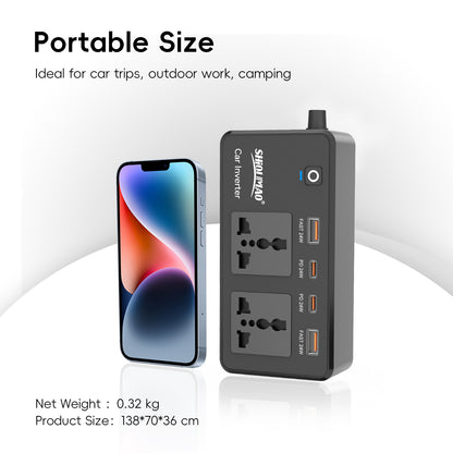 220V CAR INVERTER 200W PD TYPE-C USB