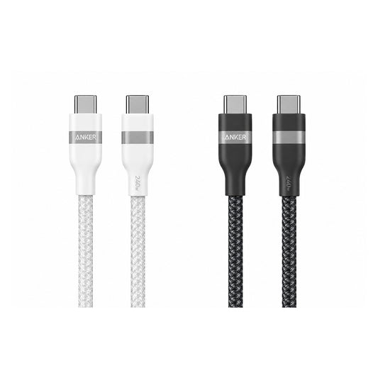 كابل أنكر USB-C إلى USB-C (طول 1.8 متر، 240 واط، مضفر معاد التدوير)