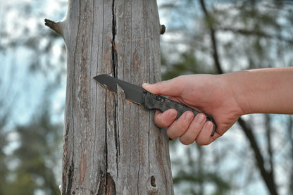 OKNIFE XEN (Damascus Carbon Fiber)