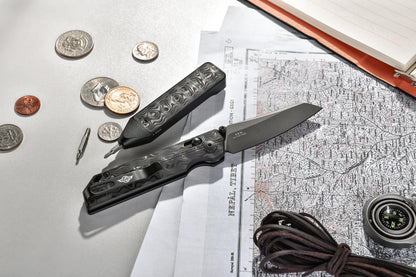 OKNIFE XEN (Damascus Carbon Fiber)