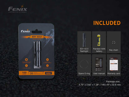 FENIX E01 V2.0 ( 100 LUMENS )