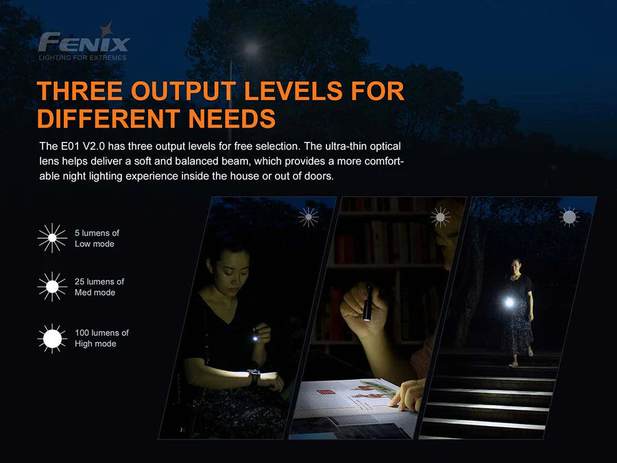 FENIX E01 V2.0 ( 100 LUMENS )