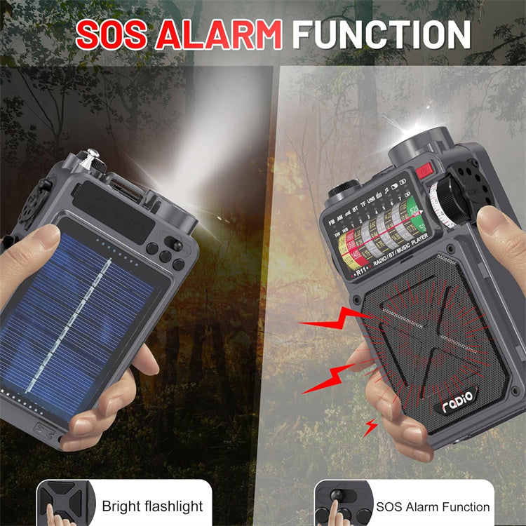 Retro Hand-cranked Solar Radio BT