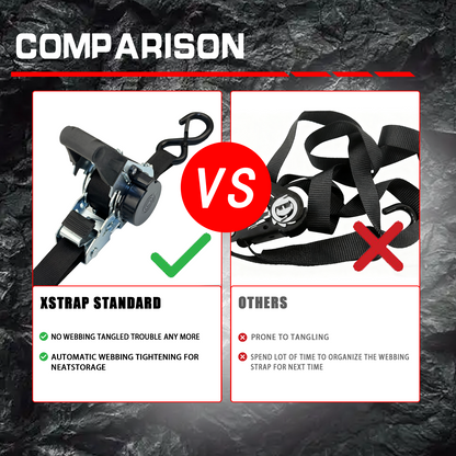 RETRACTABLE RATCHET TIE DOWN STRAPS SET