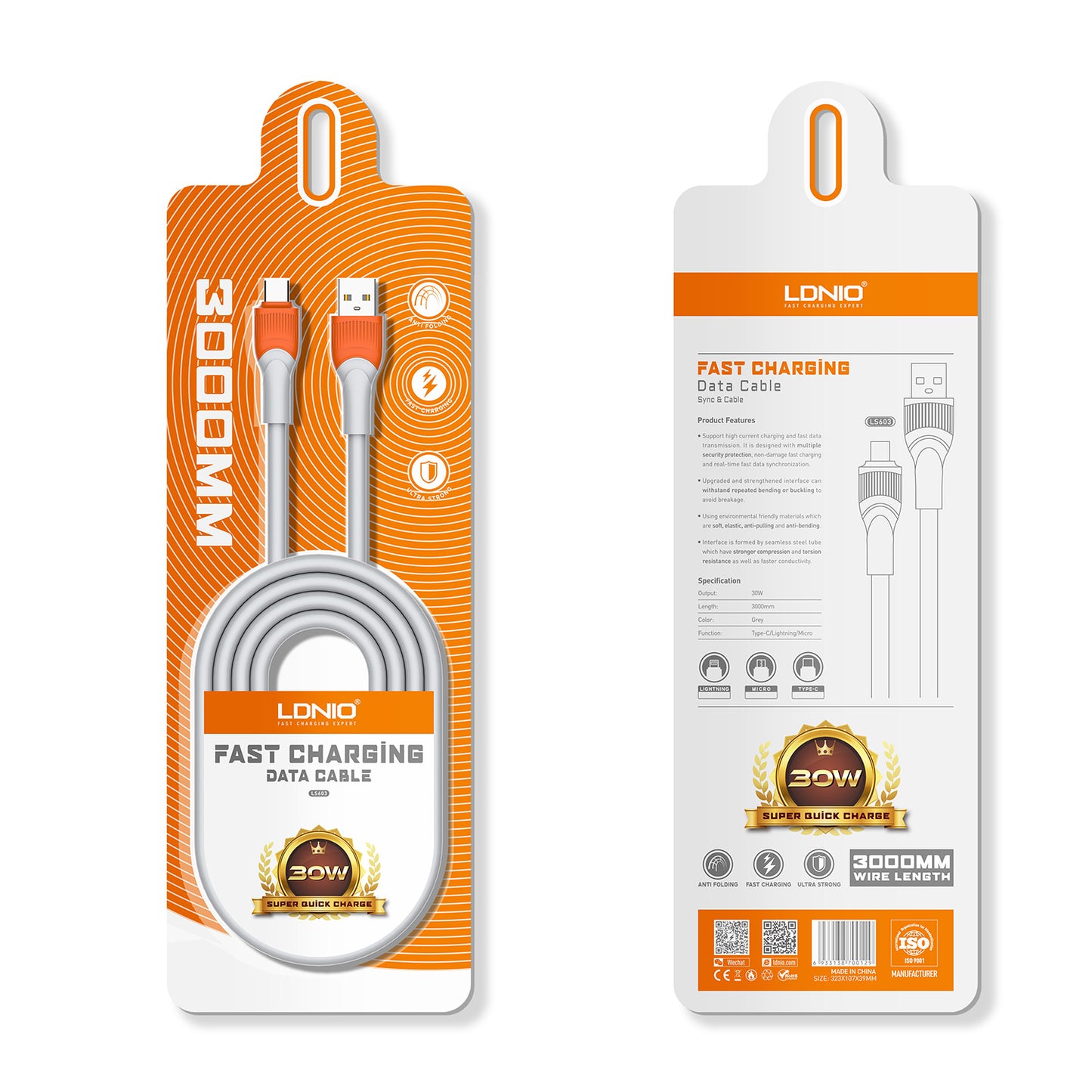 LDNIO - FAST CHARGING DATA CABLE (30W)