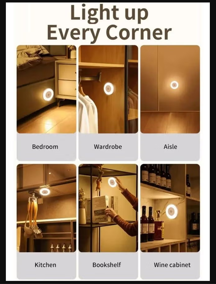 مصباح ليلي LED قابل لإعادة الشحن