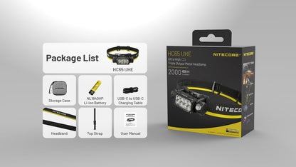 NITECORE HEADLAMP HC65 UHE GREY