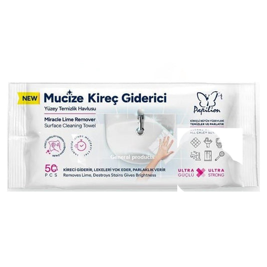 PAPILION MIRACLE LIME REMOVER WET WIPES 50PCS