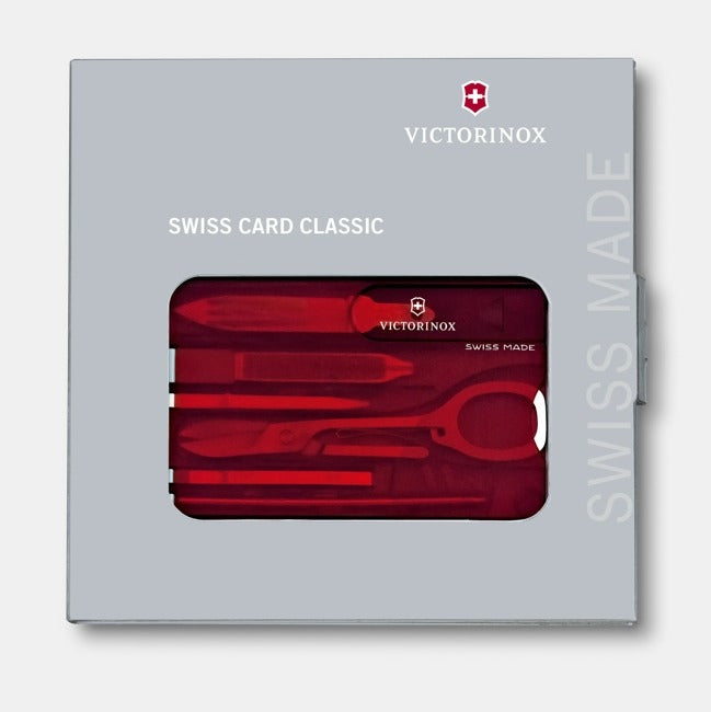 VICTORINOX SWISS CARD RED TRANSPARENT