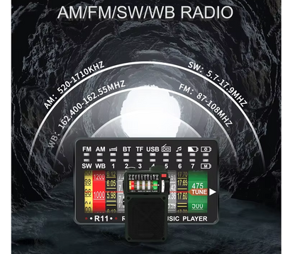 Retro Hand-cranked Solar Radio BT