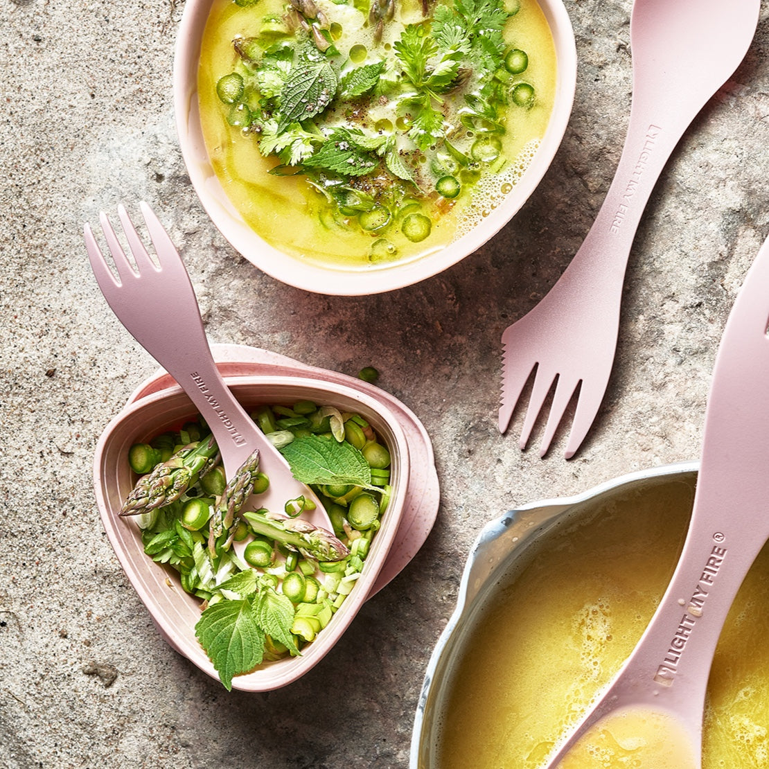 LMF Swedish Spork little 2-pack hazyblue/dustypink