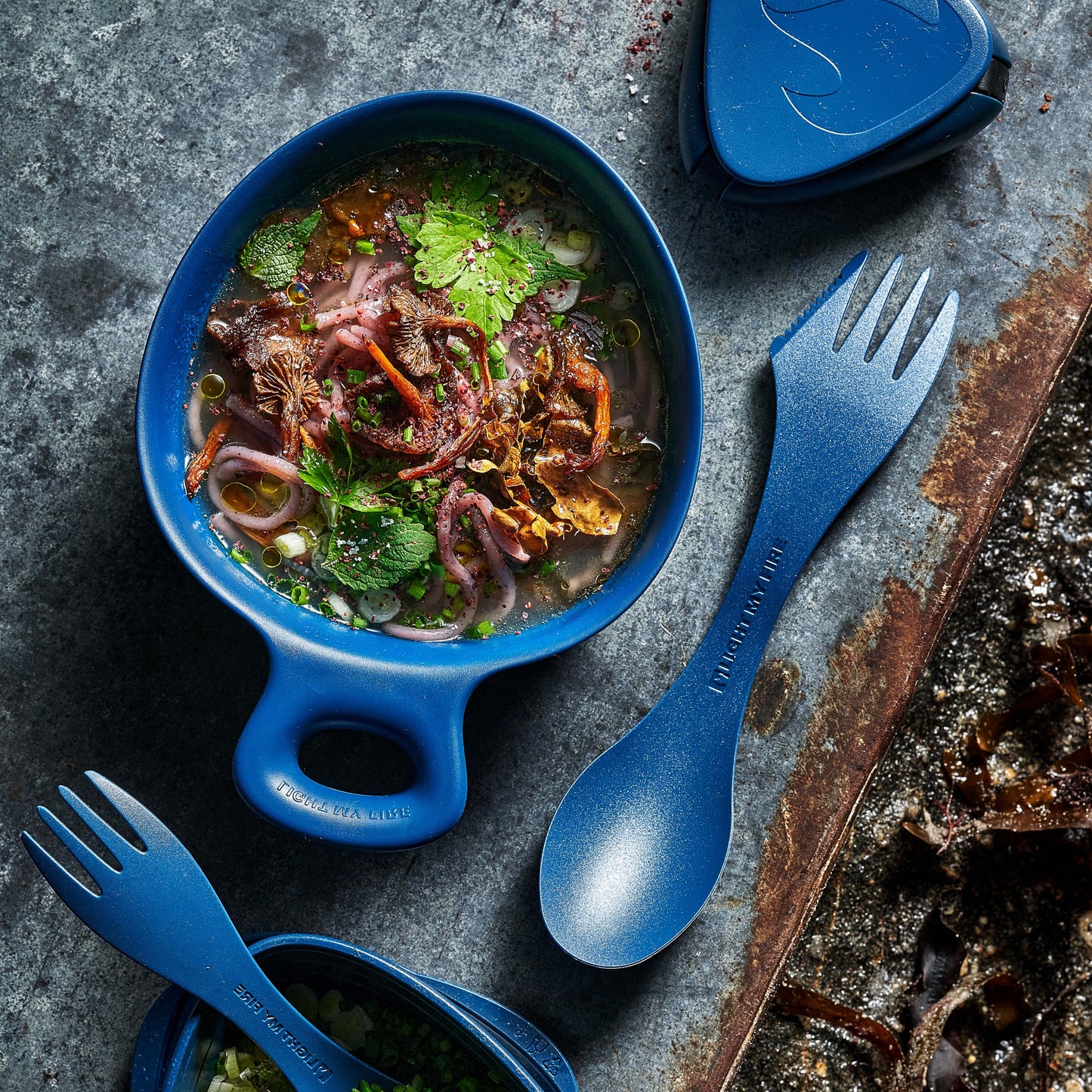 LMF Swedish Spork lefty 2-pack mustyyellow/hazyblue