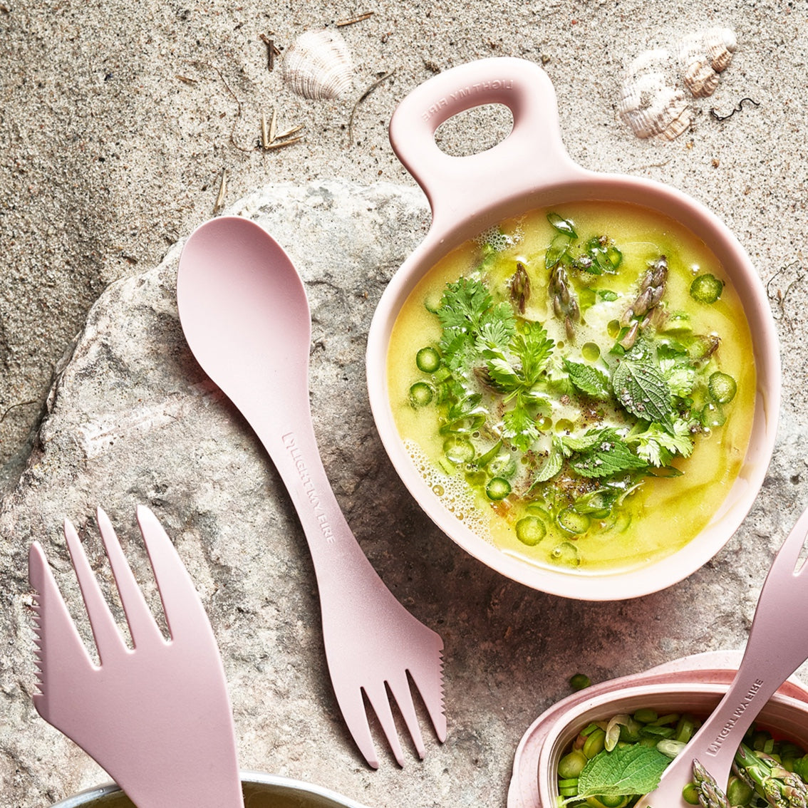 LMF Swedish Spork lefty 2-pack sandygreen/dustypink