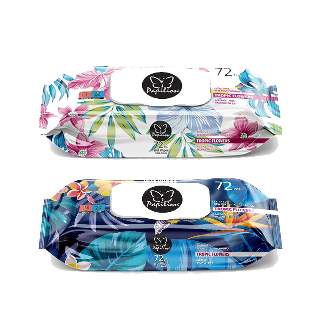 PAPILION TROPICAL WET WIPS 72 PCS