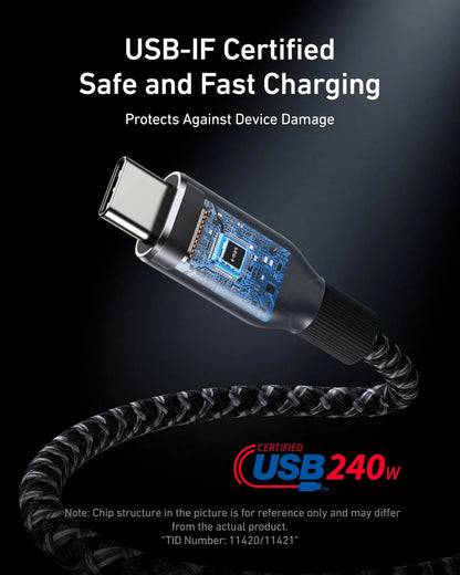 كابل ANKER PRIME من USB-C إلى USB-C (1.80 متر، 240 واط، مضفر معاد التدوير) أسود