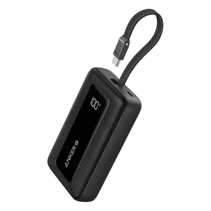 ANKER POWER BANK (10K,30W, BUILT-IN USB-C CABLE)-BLACK