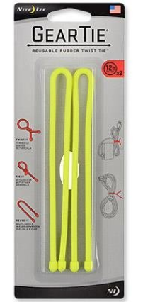 NITEIZE GEAR TIE REUSABLE RUBBER TWIST TIE 18 IN. 2 PACK