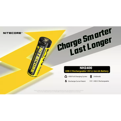 بطاريات NITECORE USB-C AA قابلة لإعادة الشحن