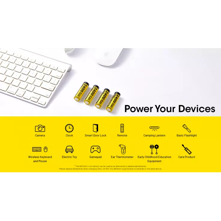 بطاريات NITECORE USB-C AA قابلة لإعادة الشحن